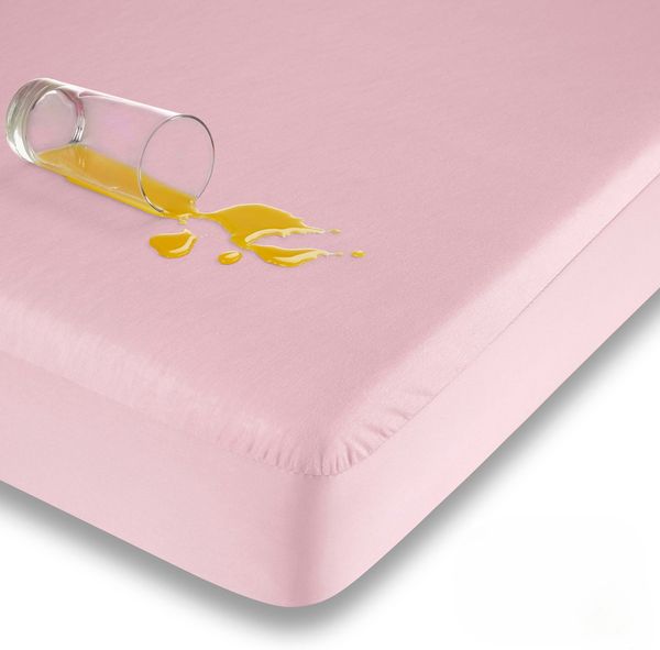 Traumhaft gut schlafen – Wasserundurchlässiges Spannbettlaken für Kinder und Erwachsene, Farbe: Rosa, Größe: 90 cm x 190-200 cm