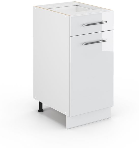 Küchenunterschrank Fame-Line Weiß Hochglanz 40 cm ohne Arbeitsplatte Vicco