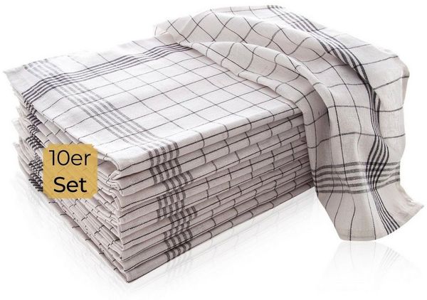 Hometex Premium Textiles Geschirrtuch Trockentuch Allzweck-Tücher kariert 50x70 cm aus 100% Baumwolle, Premium-Qualität - Vielfältig einsetzbares 10er Set