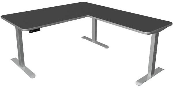 Kerkmann Schreibtisch Sitz-Stehtisch Move 3 Premium 160x80x72-121cm inkl. Anbautisch 100x60cm elektr. höhenverstellbar mit Memoryfunktion Anthrazit