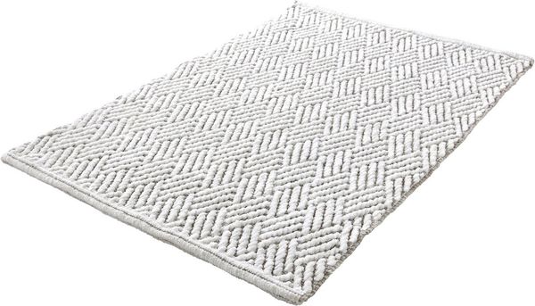 Kleine Wolke Badematte Switch, Höhe 5 mm, beidseitig nutzbar, fußbodenheizungsgeeignet, Baumwolle, Polyester, rechteckig, Badteppich, handgefertigt, Wendedesign, geometrisches Muster