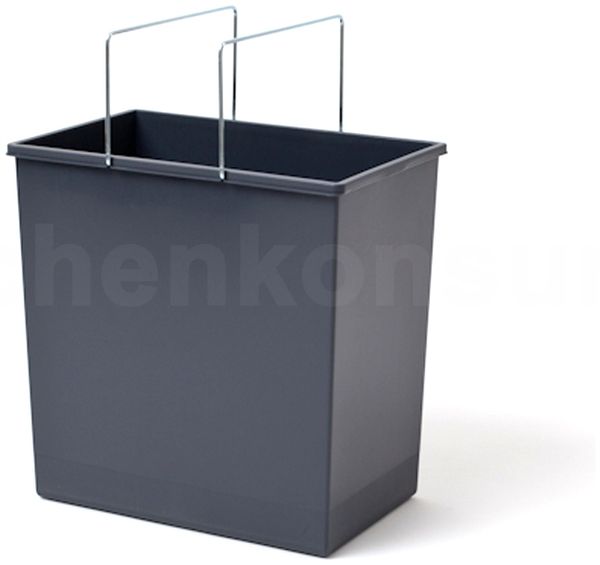 Hailo Einbaumülleimer Inneneimer 1050209 dunkelgrau 24 Liter 345 x 220 x 350 mm 2 Henkel