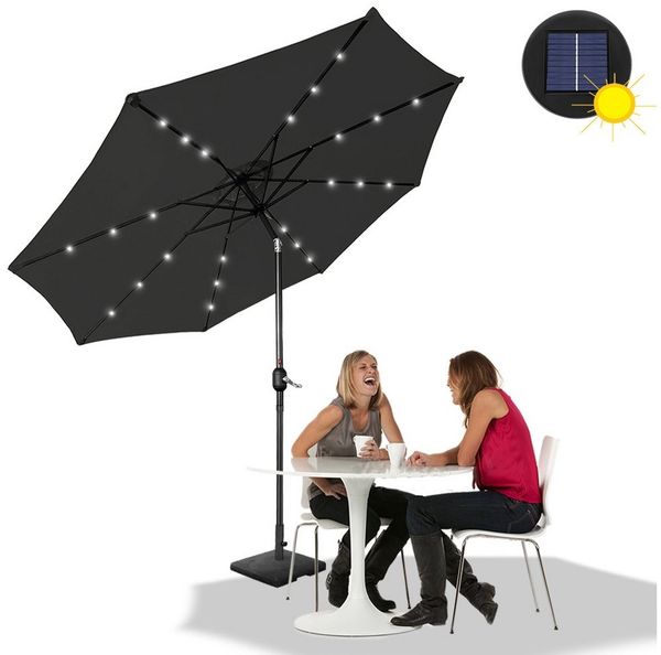 FIVMEN Sonnenschirm 300cm/350cm Gartenschirm Terrassenschirm UV-Schutz Marktschirm, mit Windschutz Aluminium Schirm für Garten & Terrasse