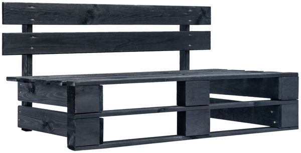 vidaXL Garten-Palettenbank Holz Schwarz 45762