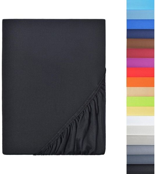 NatureMark - Mikrofaser SPANNBETTLAKEN zum Sparpreis! viele Größen und Farben Markenware (90x200-100x200 cm, schwarz)