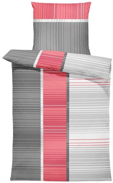 One Home Bettwäsche Modern, Mikrofaser, 2 teilig, grafisch und gestreift, Normalgröße