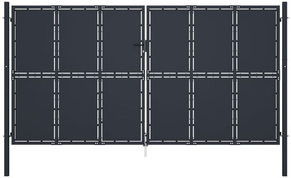 vidaXL Gartentor aus Stahl 400 x 175 cm Anthrazit 144533
