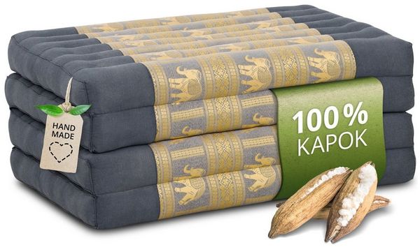 Klappmatratze Klappmatratze 80 cm (Deluxe) vegan und handgefertigt, 200x80x8cm, livasia, 8 cm hoch, Kapok