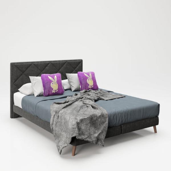 PLAYBOY - Boxspringbett "AUDREY" 160x200, Samtstoffbezug mit Diamond Stitching