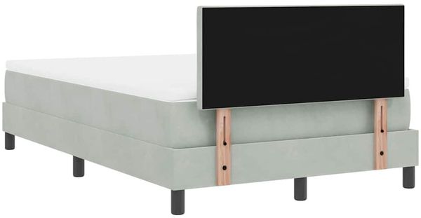 vidaXL Boxspringbett mit Kopfteil Hellgrau 120 x 200 cm Samt 3339230 Bild 9