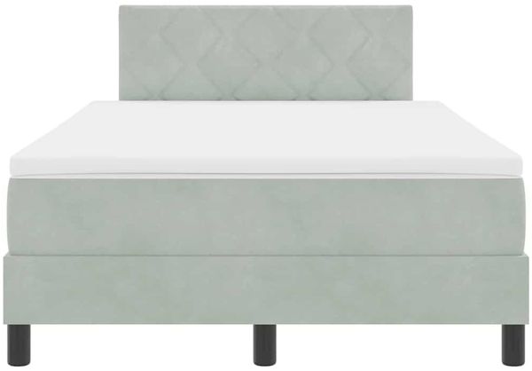 vidaXL Boxspringbett mit Kopfteil Hellgrau 120 x 200 cm Samt 3339230 Bild 7