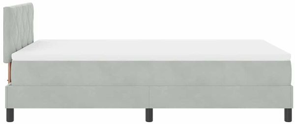vidaXL Boxspringbett mit Kopfteil Hellgrau 120 x 200 cm Samt 3339230 Bild 8