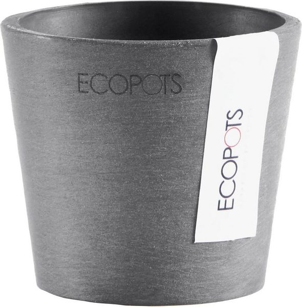 Ecopots Übertopf Amsterdam Kunststoff grau Ø 8 x 7 cm