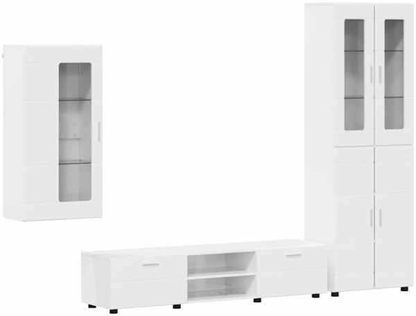 vidaXL TV-Schrankset mit Schubladen Hochglanz Weiß Holzwerkstoff 3397968
