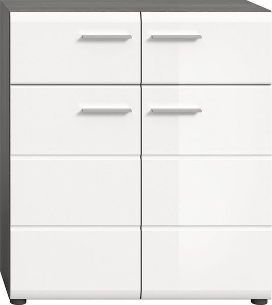 furnling Schuhschrank Samuel 2 Schubladen, 2 Türen, Kommode, Schuhkommode, Flurmöbel, 80 cm breit