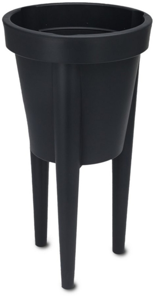 Spetebo Blumentopf Kunststoff Blumentopf rund mit Beinen anthrazit - Ø 30 cm (Stück, 1 St, Pflanztopf), Garten Pflanzkübel mit 3 Füßen für Außen und Innen