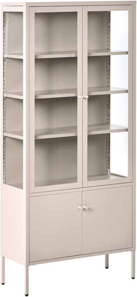 Vitrine mit Glastüren OXTED Metall 80 cm Beige