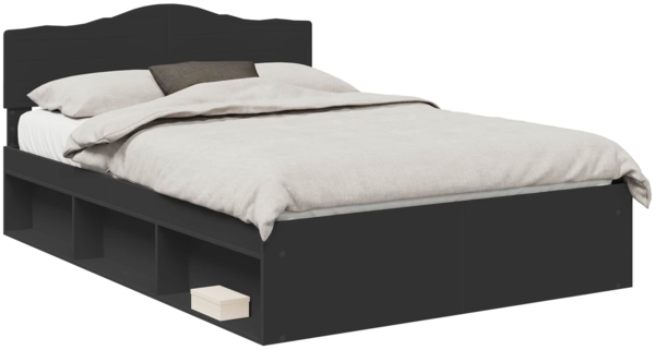 vidaXL Bettrahmen Schwarz 150 x 200 cm Massives Kiefernholz 3412881
