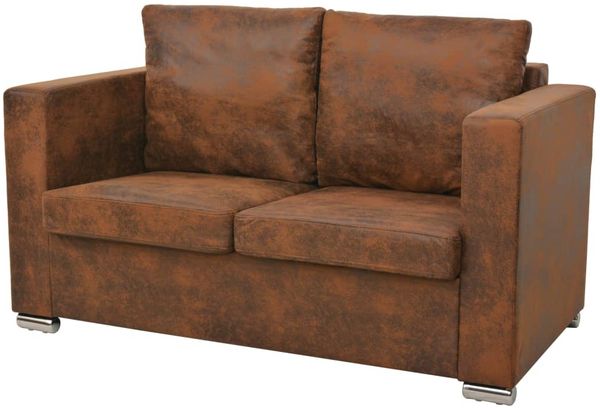 vidaXL Sofa 2-Sitzer 137x73x82 cm Wildleder-Optik 244702