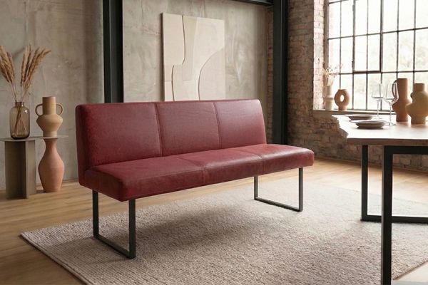 KAWOLA Esszimmerbank ELEEN Leder rot 123cm 85 x 69 x 123 cm