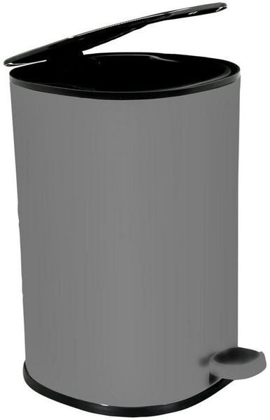 Euroshowers GmbH Kosmetikeimer Kosmetikeimer 5L mit Pedal – Grau, Bad-Treteimer mit Deckel Bild 3