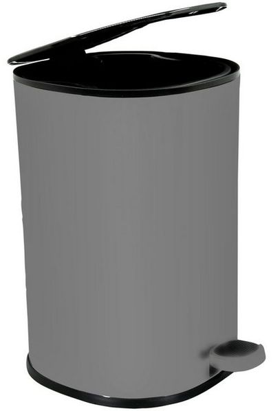 Euroshowers GmbH Kosmetikeimer Kosmetikeimer 5L mit Pedal – Grau, Bad-Treteimer mit Deckel Bild 2
