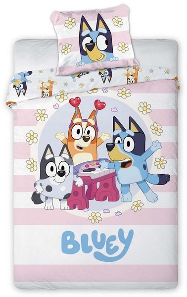 BrandMac Bettwäsche Bluey - Party - Wende-Bettwäsche-Set, 135x200 & 80x80, Baumwolle, 100% Baumwolle