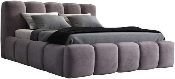 A&J MöbelLand 'Sonic' Polsterbett, Polyester, Grau, 90 x 200, mit Matratze, mit Lattenrost, mit Bettkasten Bild 4