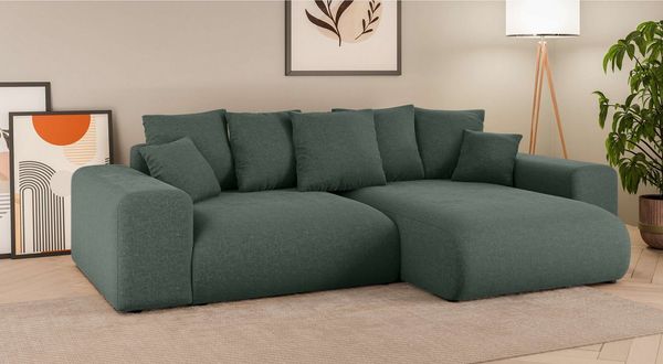 INOSIGN Ecksofa LAKESIDE mit Bettfunktion und Bettkasten, B/T/H 257/166/84 cm, L-Form, Recamiere beidseitig montierbar, Wellenunterfederung