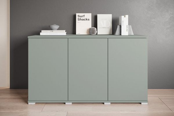 OTTO home Sideboard Kenia, moderne grifflose Kommode mit 3 Türen, Breite 120 cm (1 St), Push-to-Open-Fronten, höhenverstellbaren Einlegeböden