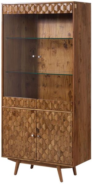 Vitrine Akazie 90x42x190 Akazie natur lackiert MOSAYK #114