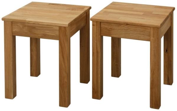 Krok Wood Hocker Tomas aus Massivholz 35 x 35 x 45 cm (Eiche, 2X ohne Eingriff)