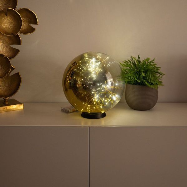 s.luce Orb LED-Dekolampe Glaskugel Ornament Gold Verlauf Ø 30cm