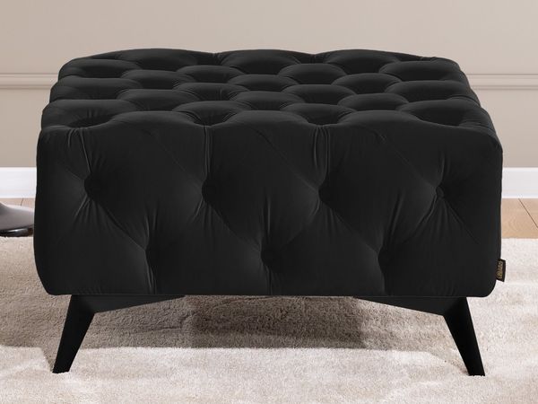 S-Style Möbel Polsterhocker Chesterfield Whitby, mit goldenen, silbernen oder schwarzen Füßen, mit Wellenfederung