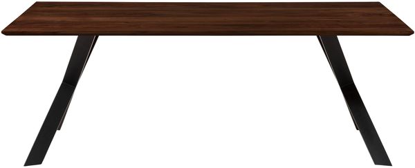 Esstisch Akazie 160x90x75 braun lackiert / ausgestellte X-Beine anthrazit matt SWISS EDGE Bild 7