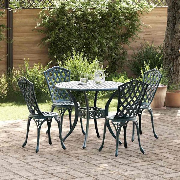 vidaXL Garten Essgruppe 5 pcs Grün Aluminium 3334711