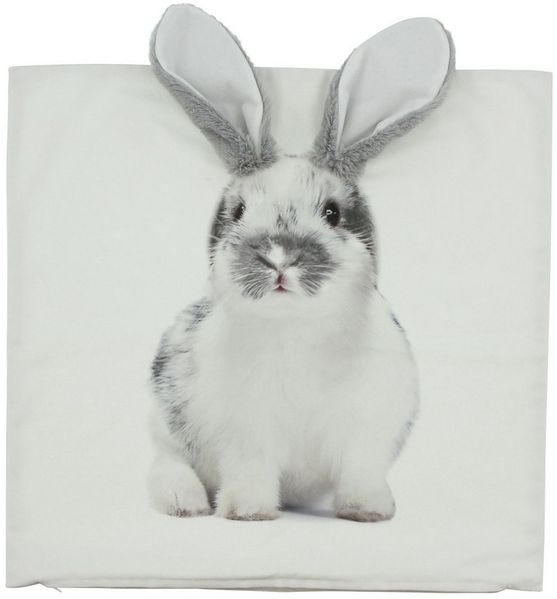 Dekoleidenschaft Kissenhülle "Hase" verschiedene Modelle, 45x45 cm, Zierkissenbezug, Kissenbezug, Osterdekoration, Zierkissenhülle mit Ostermotiv, Kuschelkissenhülle