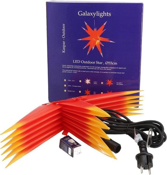 Guru-Shop LED-Stern für außen 3D Außenstern Kaspar, Weihnachtsstern,., Leuchtmittel inklusive
