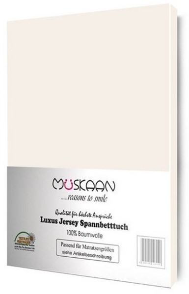 Müskaan Spannbettlaken Jersey Spannbettlaken, Baumwolle, (1 Stück), mit Gummizug Bild 2