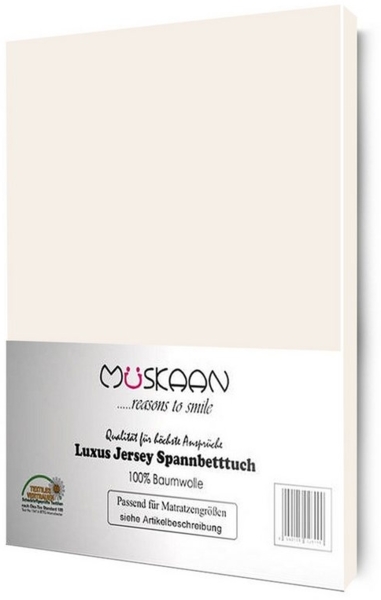 Müskaan Spannbettlaken Jersey Spannbettlaken, Baumwolle, (1 Stück), mit Gummizug Bild 1