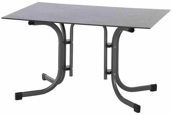 SIENA GARDEN Klapptisch Sola 120 x 80 cm anthrazit Gestell aus Stahl in matt anthrazit, Tischplatte aus HPL in dark stone