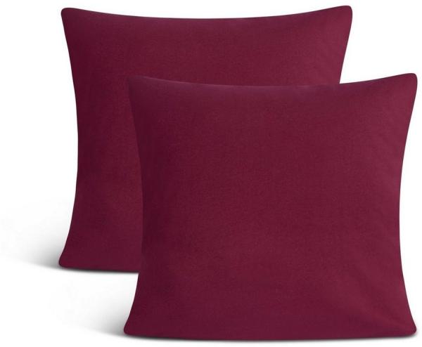 leevitex® Kissenbezüge Kissenbezug, 2er Set, feine Jersey-Qualität, 100% Baumwolle, robuster Reißverschluss