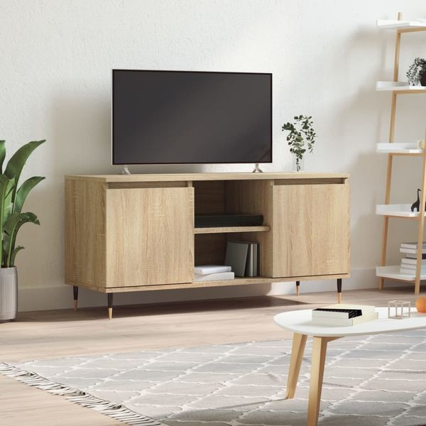 TV-Lowboard, TV-Schrank Sonoma-Eiche 104x35x50 cm Holzwerkstoff