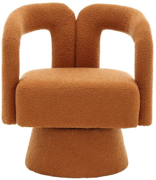KLAM HOME Stuhl Drehstuhl 360-Grad-Schwenk-Cuddle-Fass-Bürostuhl (runde Sessel mit breiter Polsterung, flauschigem Stoffstuhl, 1 St), für Wohnzimmer, Schlafzimmer, Büro, Wartezimmer