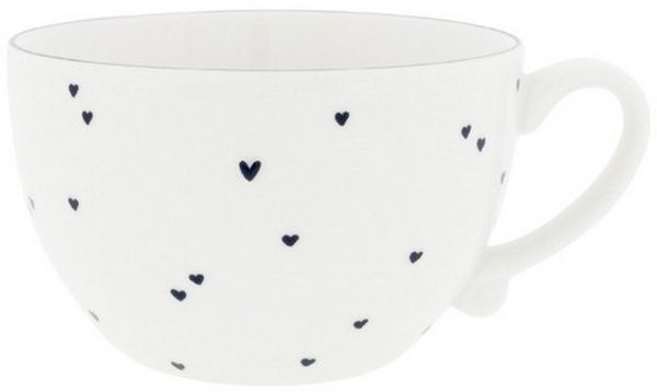 Bastion Collections Geschirr-Set Suppentasse - HEARTS ALLOVER - weiß