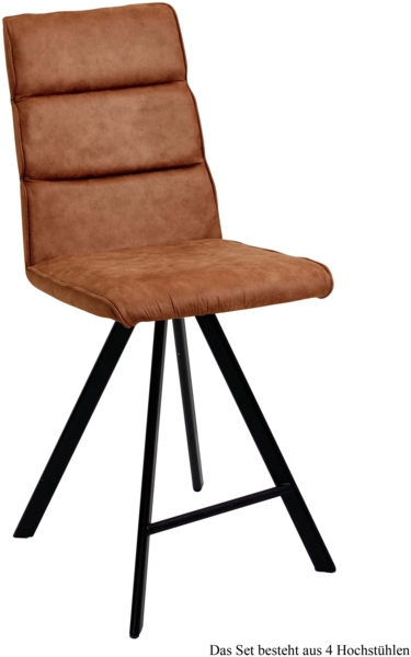 Thekenstuhl drehbar (4er-Set) Devinne 47x109x60 Schwarz/Cognac