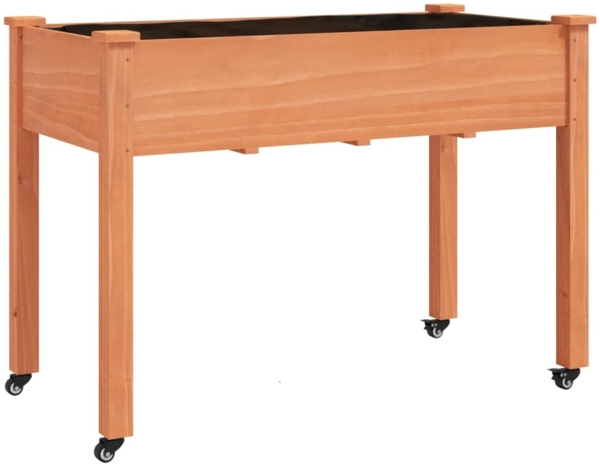 vidaXL Pflanzkübel mit Einsatz und Rollen Braun 118x59x80cm Tannenholz 3157827