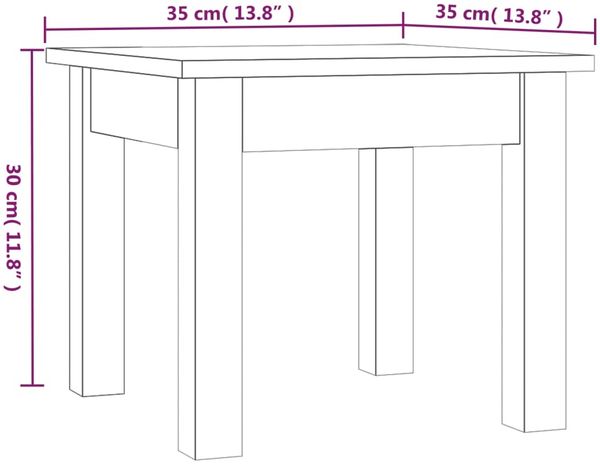 vidaXL Couchtisch Grau 35x35x30 cm Massivholz Kiefer 814221 Bild 7
