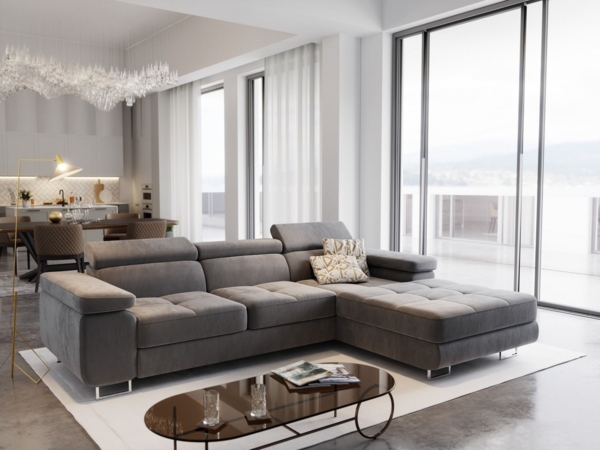 Masseno Ecksofa ELMA mit Schlaffunktion L-Form, Sofa mit Bettkasten