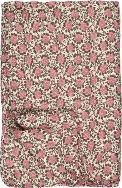 Ib Laursen Decke Quilt Tagesdecke Überwurf 180x130cm Rosa Blumenmuster 07949-00